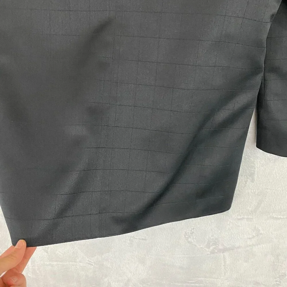 Zandello Blazer Men's Size 42L Black Plaid Suit Jacket‎ Sport Coat Ventless